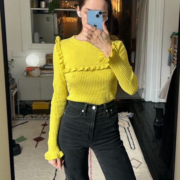 See by Chloe | Yellow Alpaca Crew Neck Sweater | Size S - Picture 1 of 5